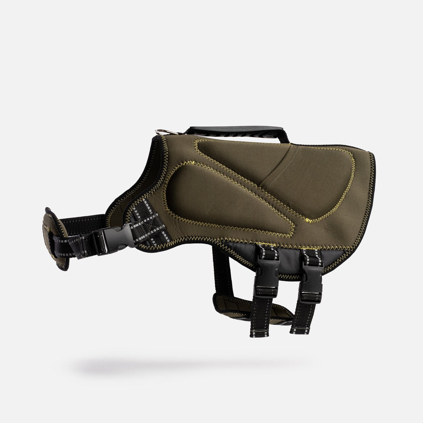 ๐พ๐ค Khaki Neoprene Dog Life Jacket โ Safe & Stylish Buoyancy Vest