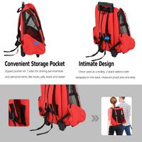 Rolling Backpack Pet Carrier (Red)