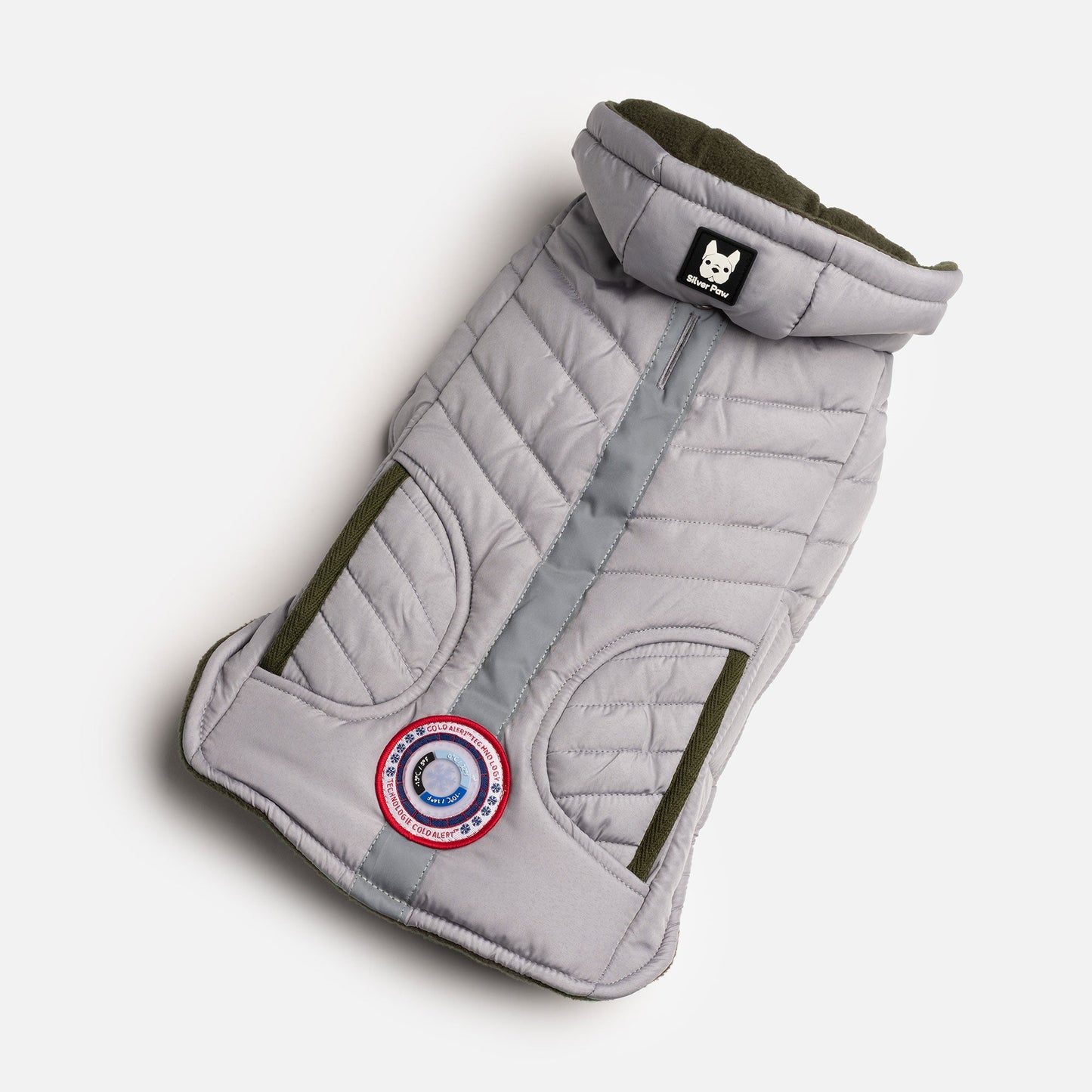🧥 Jackson Dog Jacket – Grey Water-Resistant Coat with Cold-Alert™