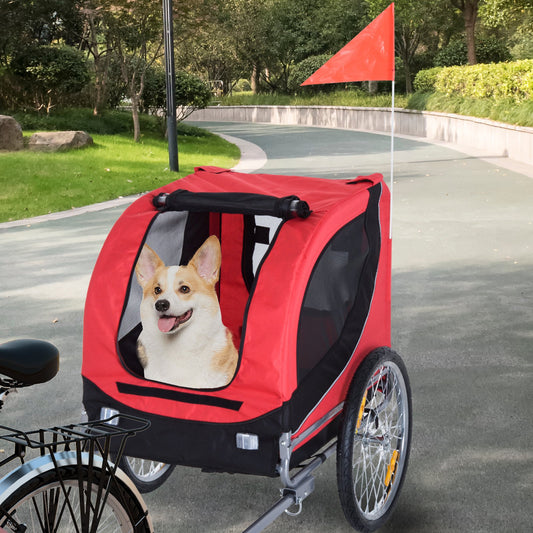 Foldable Pet Bike Travel Bicycle Carrier, Red