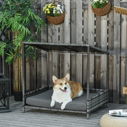 Raised Wicker Dog/Cat House